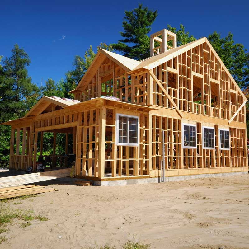 Single-Family Home Residential Construction In-progress construction of a single family home