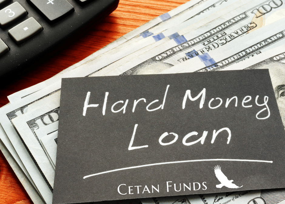 "Hard Money Loans" written on a chalkboard above a Cetan Funds logo